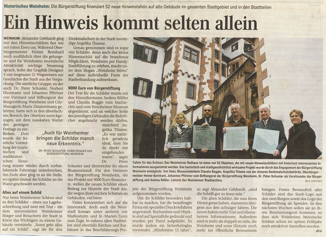 Rhein-Neckar-Zeitung 7.3.2009